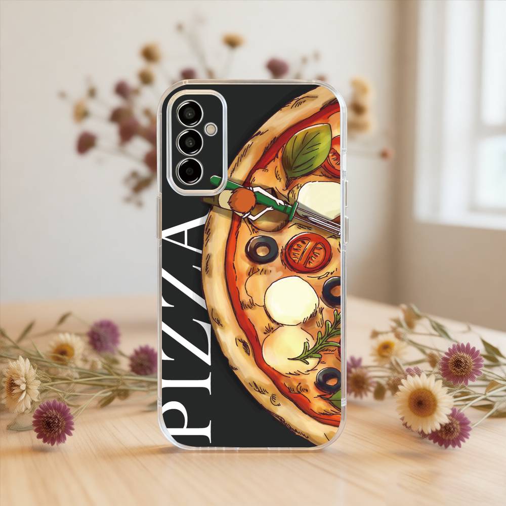 Pizza Phone Case Transparent Silicone Soft For SamsungA10,12,20,21S,30,31,40,50,51,52,70,71