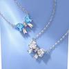 Elegant Heart-Shaped Bow Necklace, Zircon Pendant, Simple Women's Jewelry