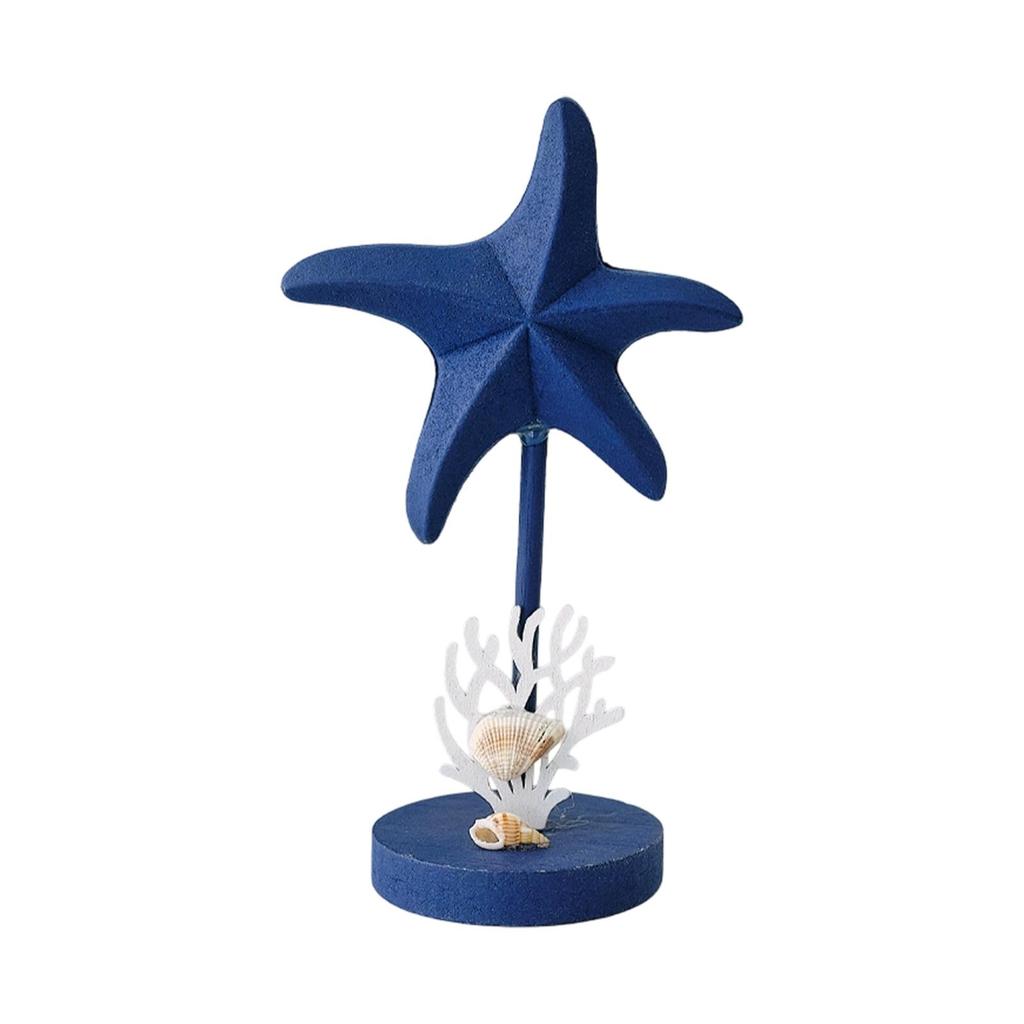 Starfish Figurine Collection Nautical Rustic, Desktop Ornament, Decorative Statue, Wood Sculpture for Bookshelf Entrance Decor