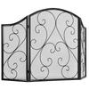Copri Camino, Protezione Scintille, Design Vintage, 66 cm x 31 cm x 81 cm, Nero