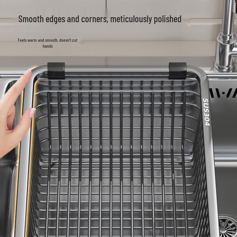 Stainless Steel Sink Drain Basket with Chopstick Holder