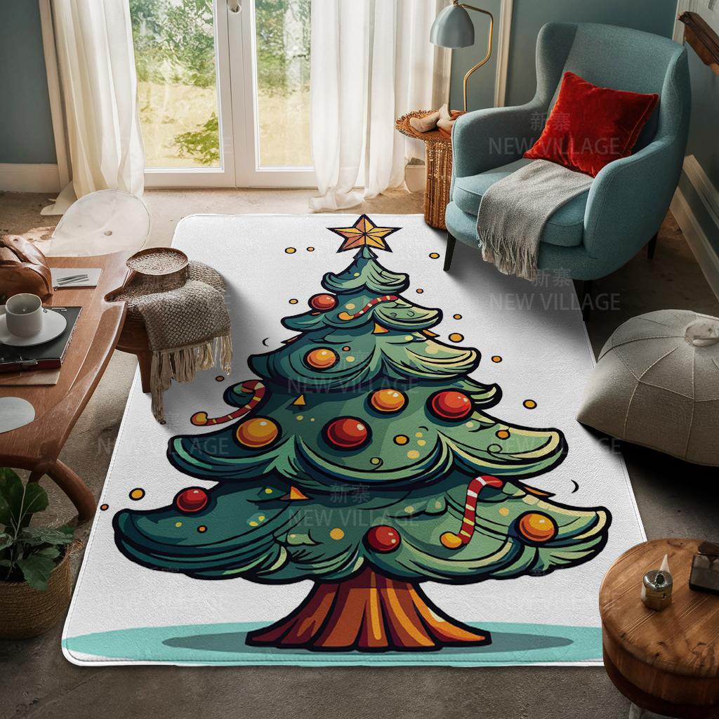 House Entrance Carpet Home Door Mat Living Room Bath Foot Bathroom Non-slip Water Absorption Rugs Bath Merry Christmas Winter
