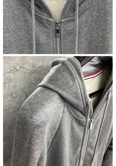 TIME BREATHE Unisex Four-Stripe Zipper Hoodie