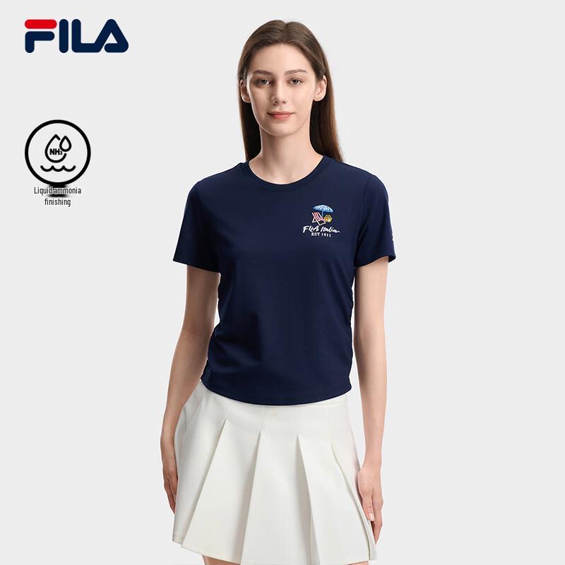 FILA Women's Slim Fit Embroidered Short Sleeve T-shirt
