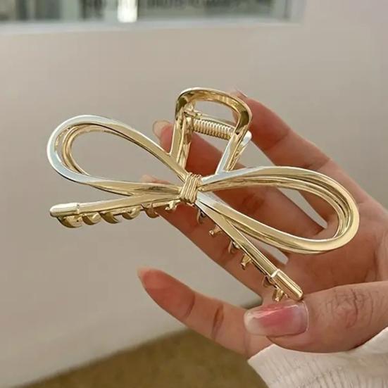 

Yousheng Женская заколка для волос с полым геометрическим бантом, заколка для волос с противоскользящими зубцами, задняя часть головы, зажим для волос, аксессуары для волос серебряный