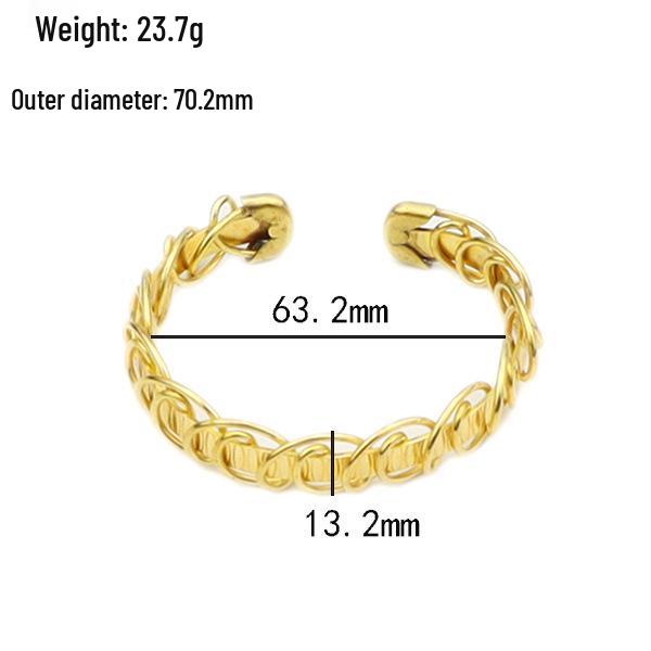 European Niche Design Women s Wide Woven Brass Bracelet