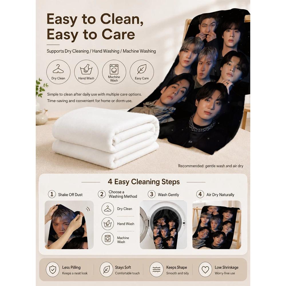 Male Idol Group Portrait Blanket Blanket Suitable For All Seasons Bedroom Sheet Outdoor Plush Blanket