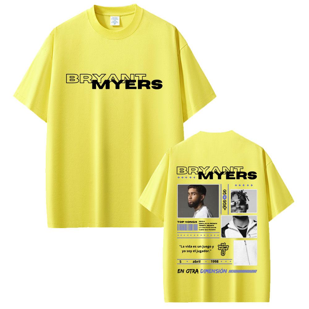 Rapper Bryant Myers En Otra Dimesion 2025 T Shirt Men Women Hip Hop Street Ocollar Short Sleeve Tshirts Casual Cotton T Shirts