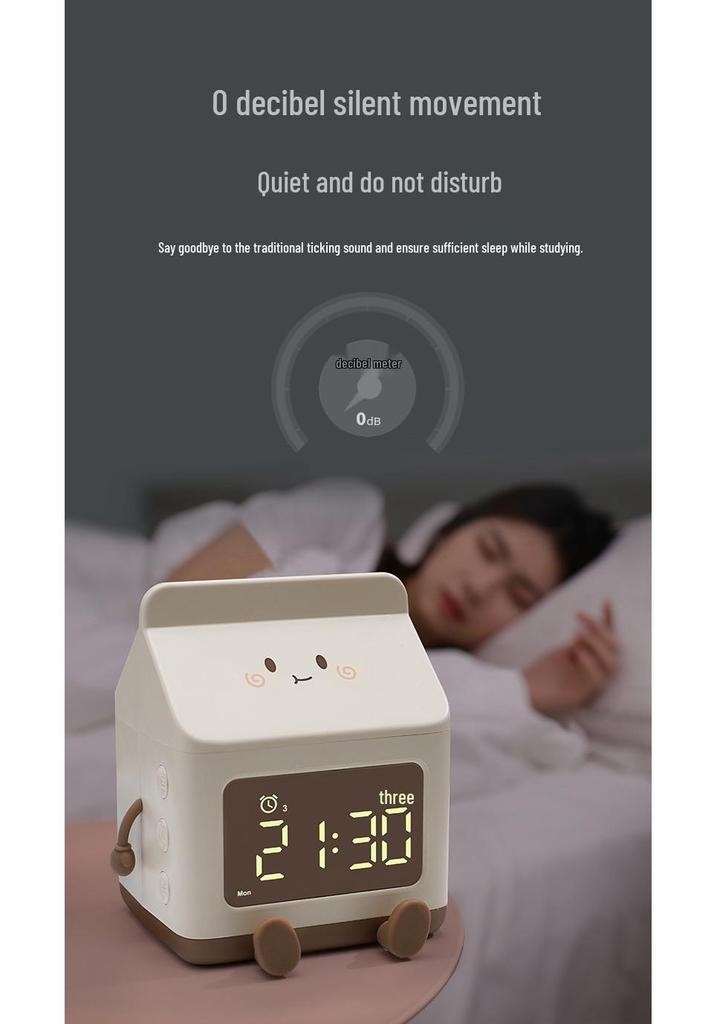 Cartoon Milk Carton Mini Countdown Alarm Clock for Kids' Bedroom