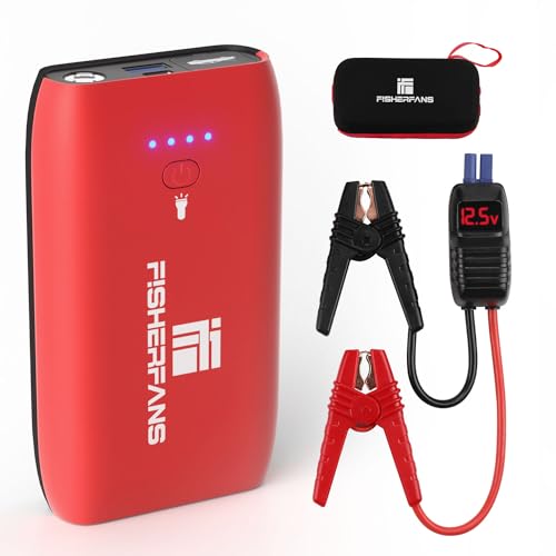 FISHERFANS FF7 MINI Car Motorcycle Jump Starter Large Capacity 16500mAh Small and Lightweight 12V Peak Current 1200A QDSP Booster Technology Comp