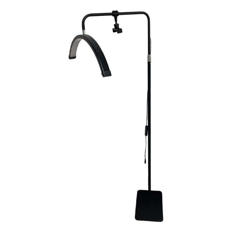 Beauty Salon Multi-Angle Half-Moon Floor Lamp for Manicure, Eyelash, Tattoo, Eyebrow, & Facial Lighting