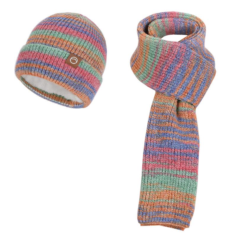 Winter Outdoor Warm Fashion Knitted Hat Women's Gloves Hat Scarf 3-Piece Set