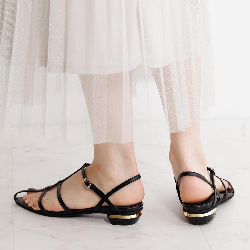 HIMIKO/Himiko/Pointed Toe T-Strap Sandals/651213 Black 230