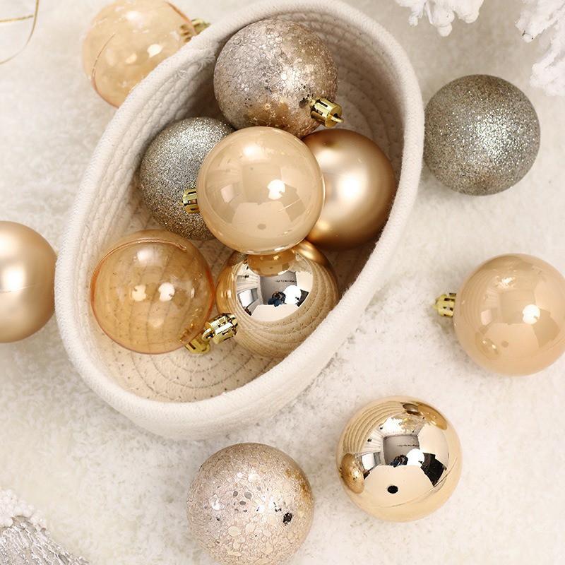 6cm Christmas Balls 12pcs Set Macaron Color Mix Tree Ornaments Holiday Decor