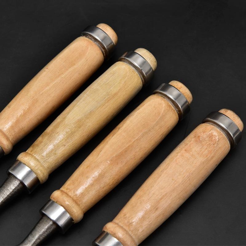 6/12/18/24mm 4Pcs Wood Carving Chisels Set Professional for Woodworking with Ergonomic Wood Carving Tools DIY Auxiliary Tools