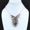 Kyanite Necklace Copper Wire Wrapped Necklace Adjustable Chain Necklace Copper Jewelry Gemstone Handmade Necklace Wire Wrap Jewelry For Gift