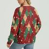 Women's Casual And Fashionable Christmas Print Long-Sleeved Top