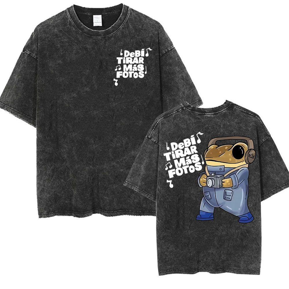Wholesale Rap Bad Bunny DTMF World Tour Oversized Tshirt for Men Luxurious Fashionable Retro Washed Hiphop Pure Cotton Tshirt