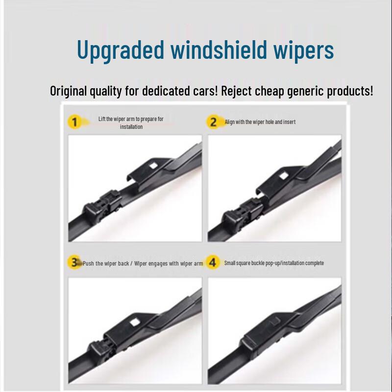 2023 Chery Tiggo 7 Plus Frameless Silent Wiper Blades - Front Rubber Strip for Tiggo Seven P