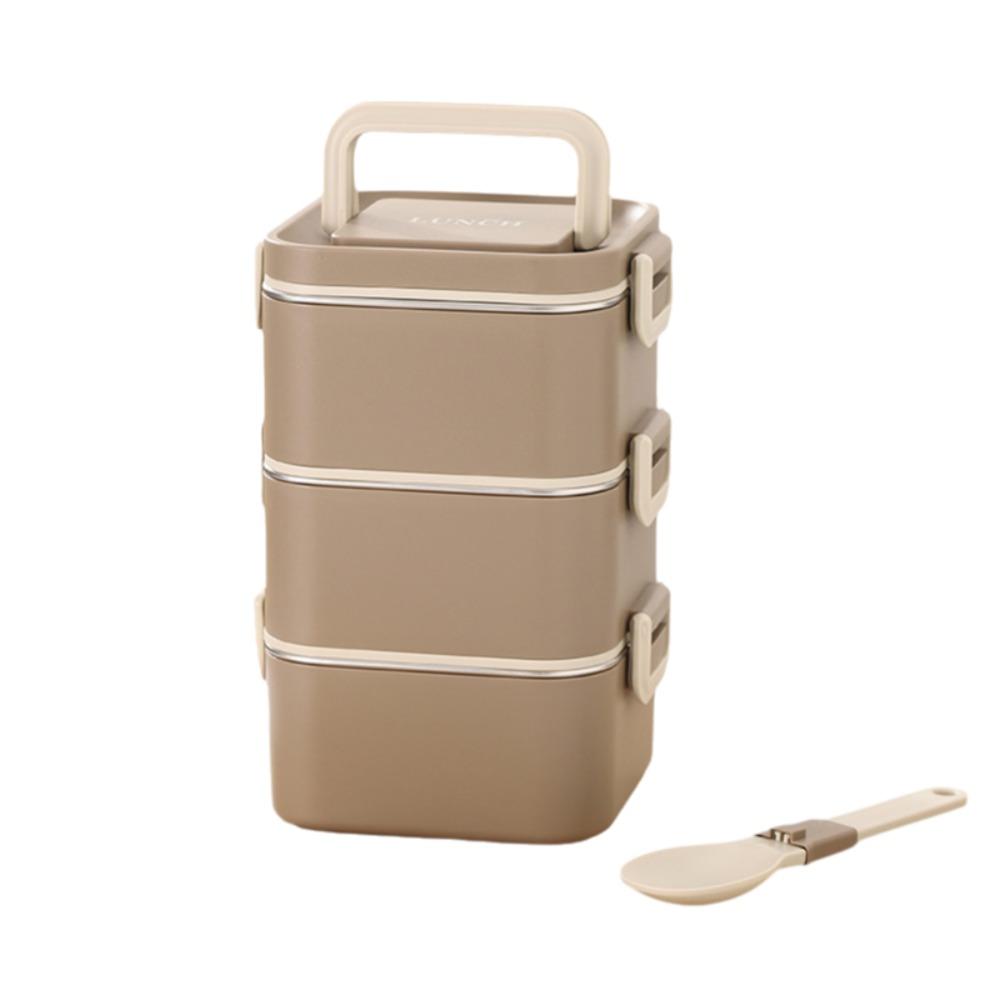 Leakproof Square Lunch Box with Spoon Food Storage Box Portable Lunch Container  Office