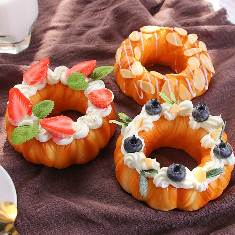 

Props Baking Shopwindow Faux Fruit Cake Simulation Bread Donut Food Model Artificial Doughnut