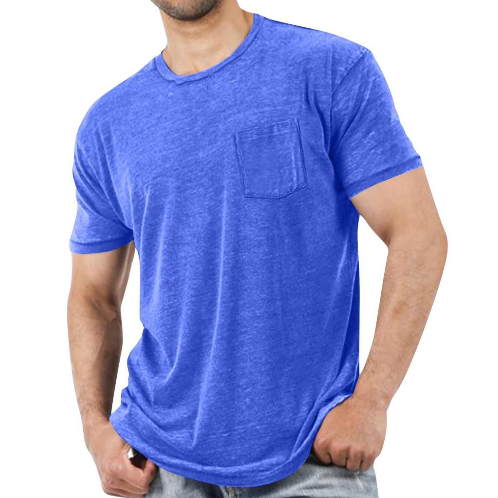 Man's  Leisure  Round  Neck  With  Pocket  Short  Sleeves  T,Shirt
