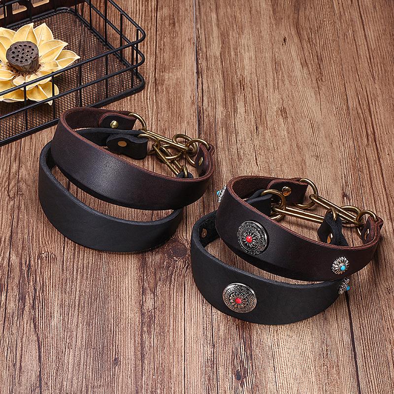 

Кожаный ошейник для собаки, защита шеи, защита шеи собаки, ошейник Gree Huibit, кожаная цепь-петля, защита шеи для гончей Small