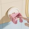 3PCS Practical Plastic Suction Cup Mop Holder Wall Mounted Space Saving Mop Storage Rack Waterproof Broom Hanger for Kitchen