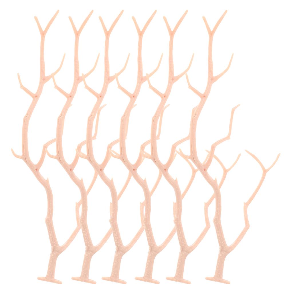 6Pcs Artificial Antler Branches Coral Design Fake Twig Decor for Halloween Party Home Vase Filling DIY Craft Layout Props