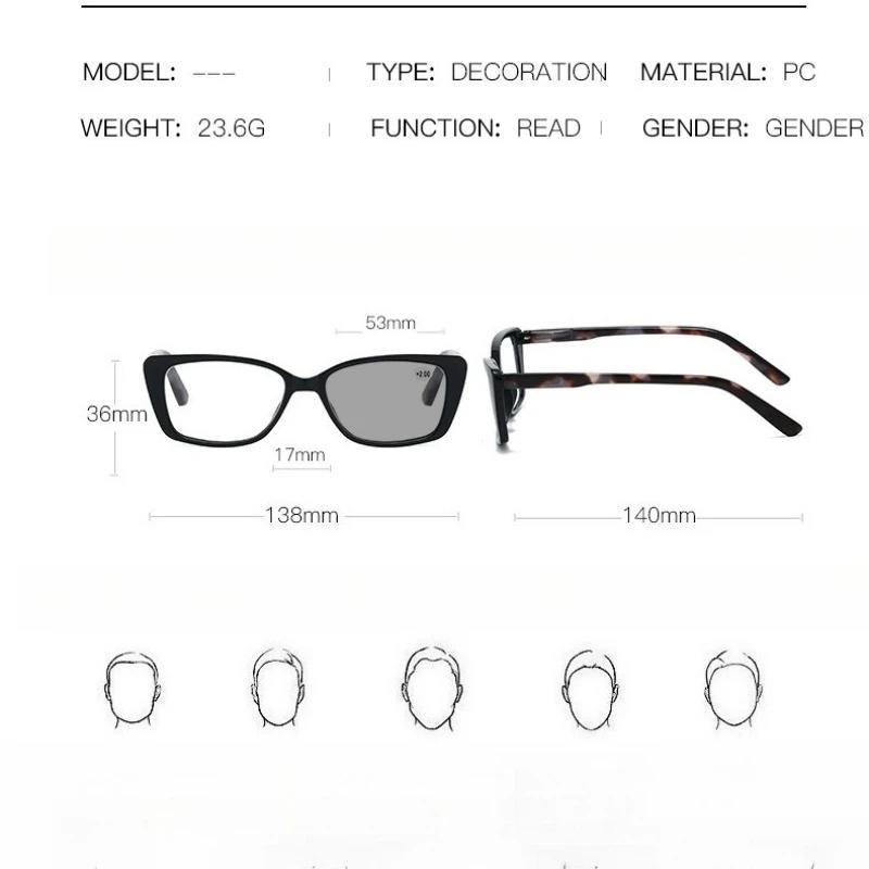 In The Sun Photochromic Reading Glasses New Design Square Anti-Blue Light Color Changing Fas Sight Eyeglasses Diopter 0 To +4.0