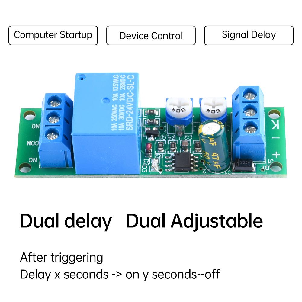 DC5V 12V 24V Delay On/Off Trigger Double Delay With Power Reverse Connection Protection Function Adjustable Relay Module Relays 5