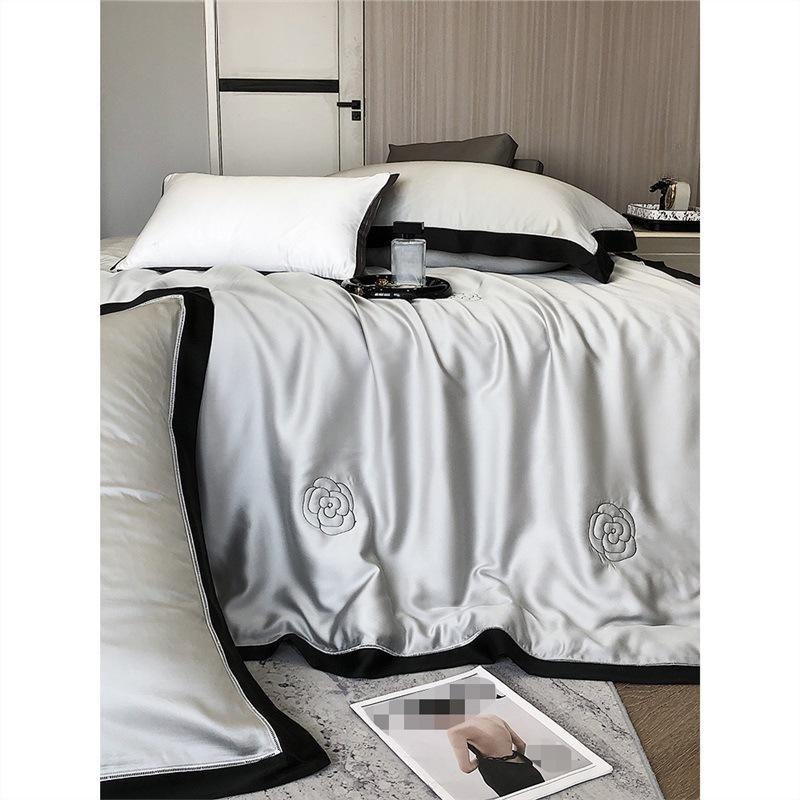 Ummer Cool Quilt Set of Four, 100 Strands of Heavenly Silk Cool Ice Silk Summer Quilt