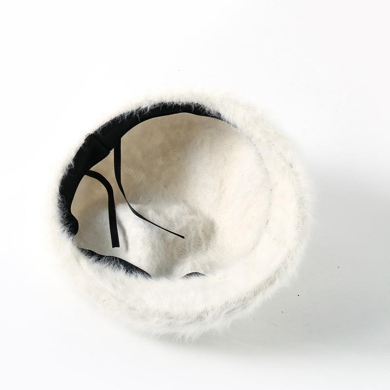 Autumn and Winter Warm Rabbit Fur Hat Women's New Anti-wearing Beret Retro Versatile Dual-purpose Forward Hat Solid Color Painter