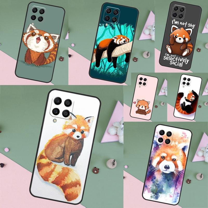 Red Panda Cute Animal Case For Samsung Galaxy M15 M55 M12 M13 M14 M54 M23 M16 M11 M21 M31 M20 M34 M52 M32 M36 M56