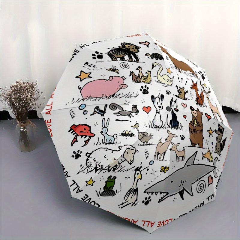 1pc animal, love Automatic Open/Close Umbrella, Portable Folding umbrella for Everyday Use yy250826049