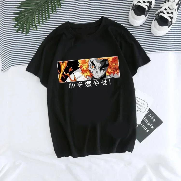 Dámske tričko Kaus Grafis Anime Demon Slayer Uniseks Tanjirou Kamado Kaus Wanita Kimetsu No Yaiba Nezuko Kaus Wanita