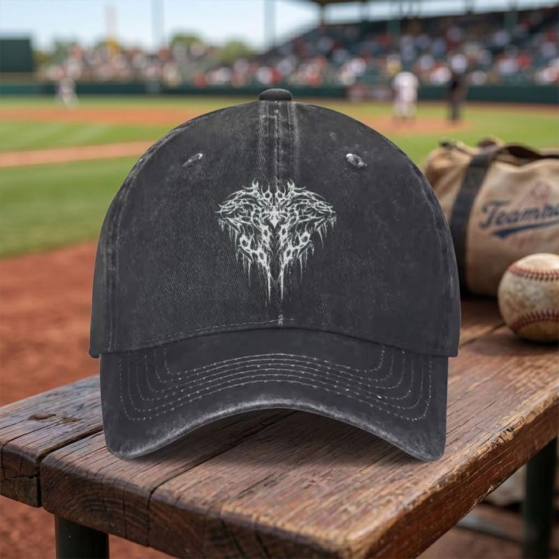 Gothic Style Twisted Texture Washed Baseball Cap Adjustable Buckle Lightweight Breathable Unisex Cap