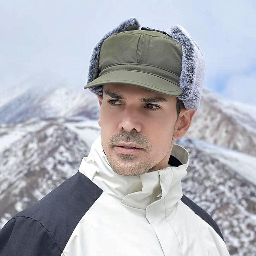 LYING Winter Work Cap with Ear Flaps for Men and Waterproof and Large Warm Perfect for Outdoor and Heavy Snow Available In 3 Colors Women, Windproof,