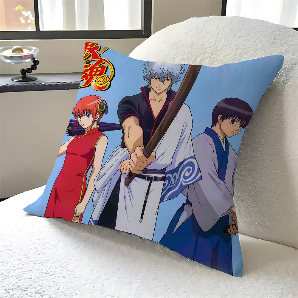 

Anime Gintama Pillow Cover Sofa Cushion Cover Home Room Decoration Children Gift 12x12Inch