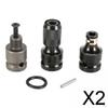 2x 3 Pieces Impact Sockets Adapter Drive Tool with Screw Multifunction Steel Drill Chuck