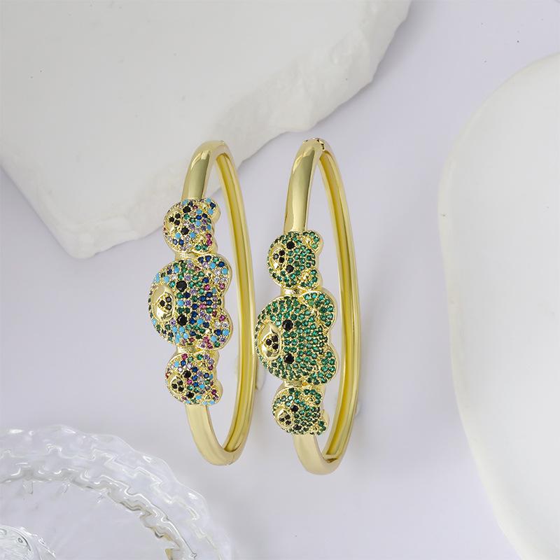 European and American Fashionable Colorful Zircon Cute Bear Bracelet Bracelet for Women Korean Version