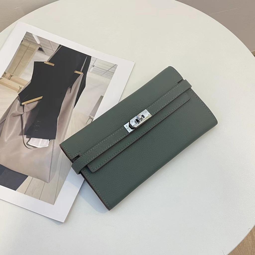 Prabangios moteriškos piniginės iš natūralios odos, aukštos kokybės, pagamintos iš pirmo karvės odos sluoksnio, ilga piniginė sidabro spalvos užsegimu, nuostabi delninė be logotipo