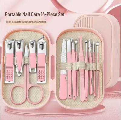 14-Piece Portable Nail Clipper & Manicure Set with Boxed Nail Art Tools and Pliers