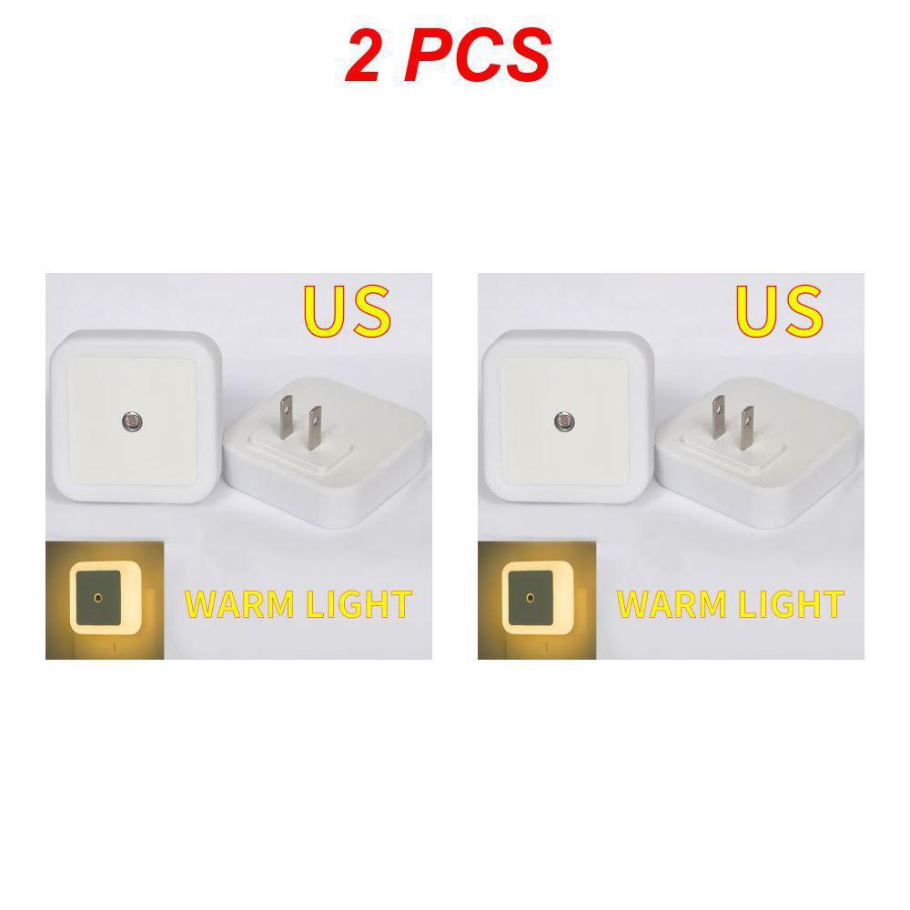 Mini Cute Wall Plug-in LED Night Light Auto Sensor Bedside Lamp For Bedroom Kid's Room Hallway Corridor Stairs EU/US 110V 220V