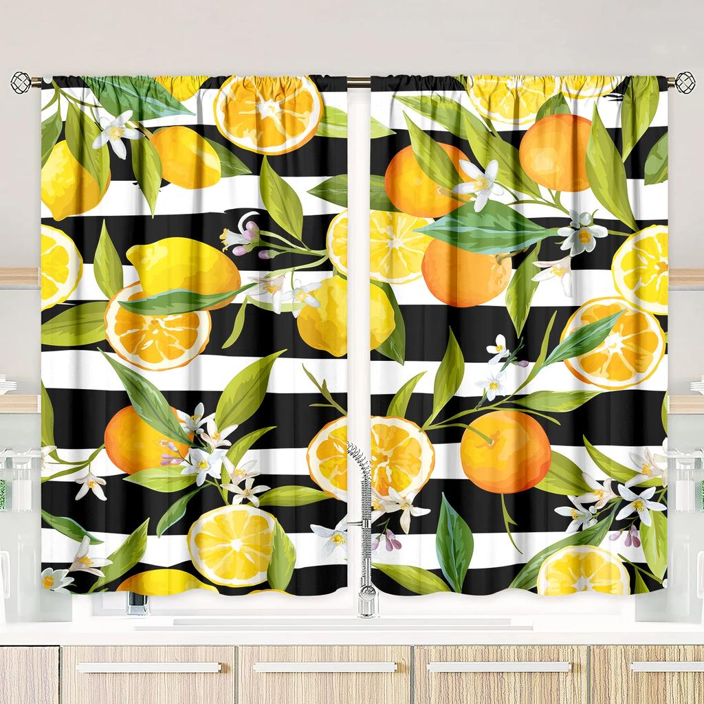 Lemon Pattern Printed Curtains Christmas Decorations Bedroom Living Room Home Decoration Made Of Polyester Area Window Treatment