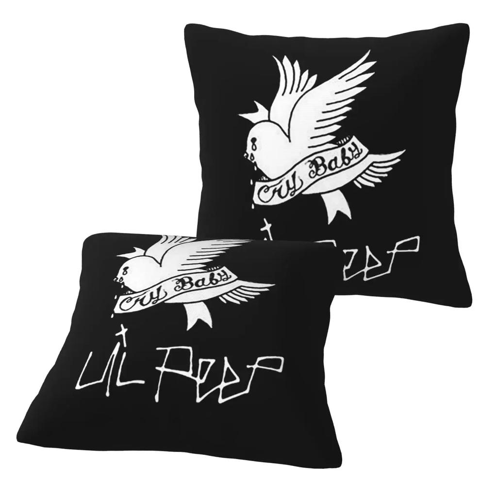Logo Lil Peep 2 Pcs Square Pillowcase Pillow Cover Cushion Zip Decorative Comfort Throw Pillow For Home Living Room
