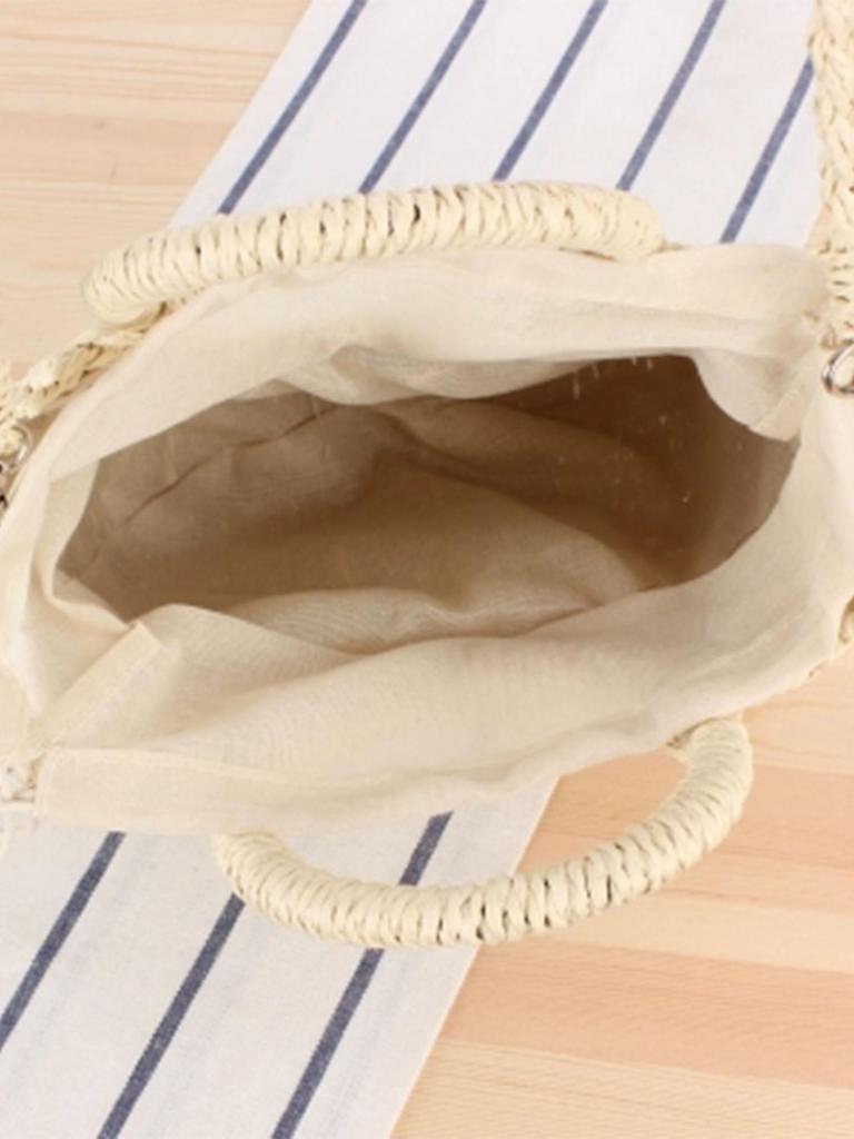 Women's Simple Style Semicircle Woven Beach Tote Crossbody Bag