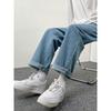 Jeans da uomo a gamba dritta, vestibilità ampia, nuovi pantaloni casual alla moda a gamba larga 2026