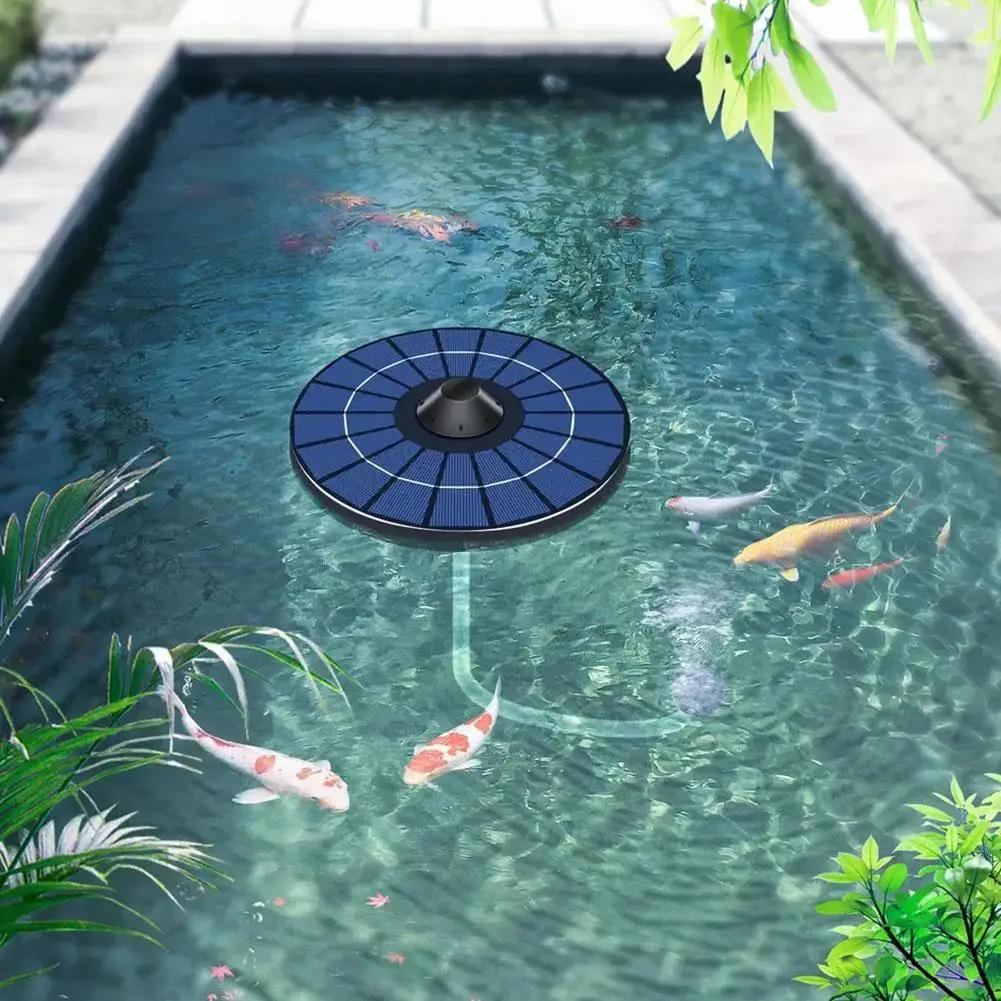 2.5W Round Solar Oxygen Pump Stable Silent Water Air Aerator Pumps For Aquarium Fish Tank Pond Outdoor Fishing Oxygenation
