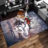 Denver Broncos LOGO Teppich - Weich, Waschbar, Rutschfest für Innenbereiche, Bürostühle, Wohnzimmer, Home Office, Dekorativer Teppich